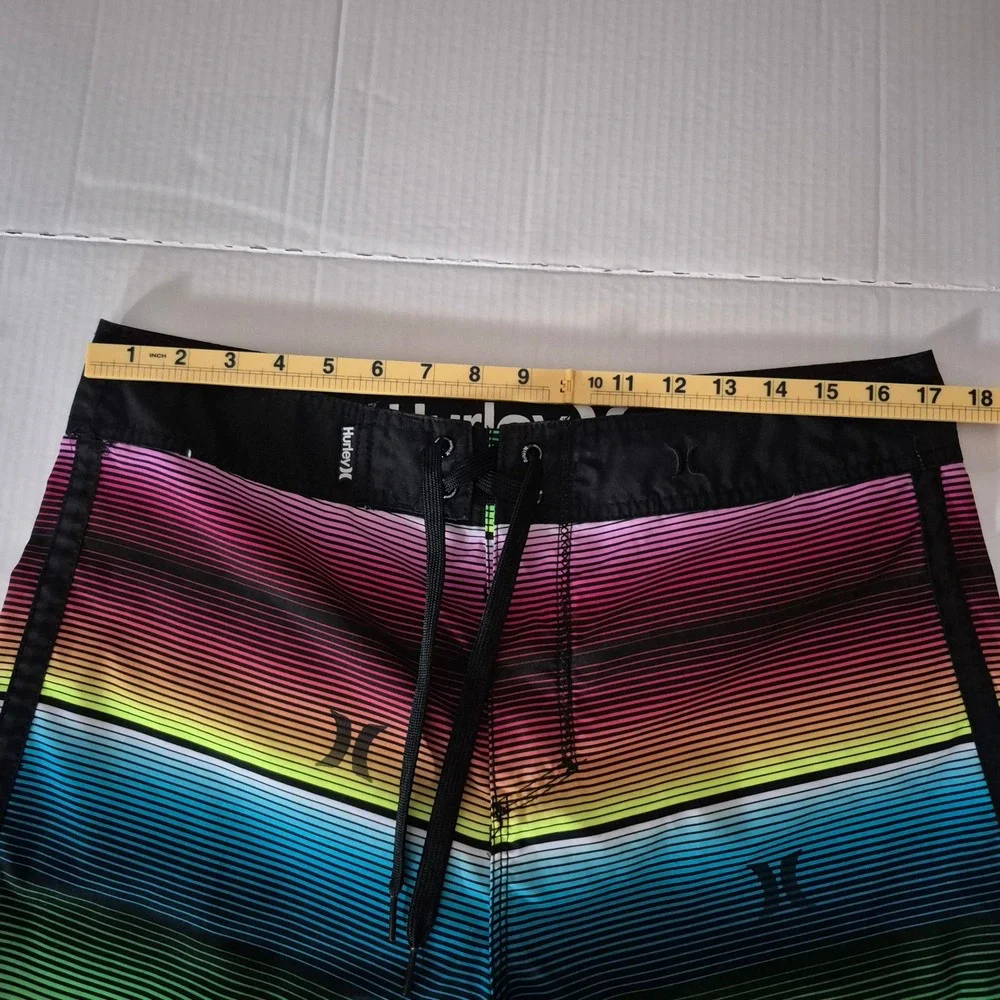 Hurley‎ Board Shorts Mens 33 Rainbow Striped  Performance Swim Trunks